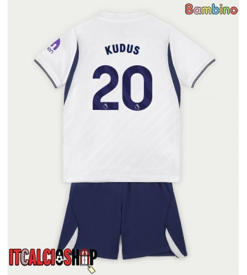 Tottenham Hotspur Mohammed Kudus #20 Prima Maglia Bambino 2026-27 Manica Corta (+ Pantaloni corti)